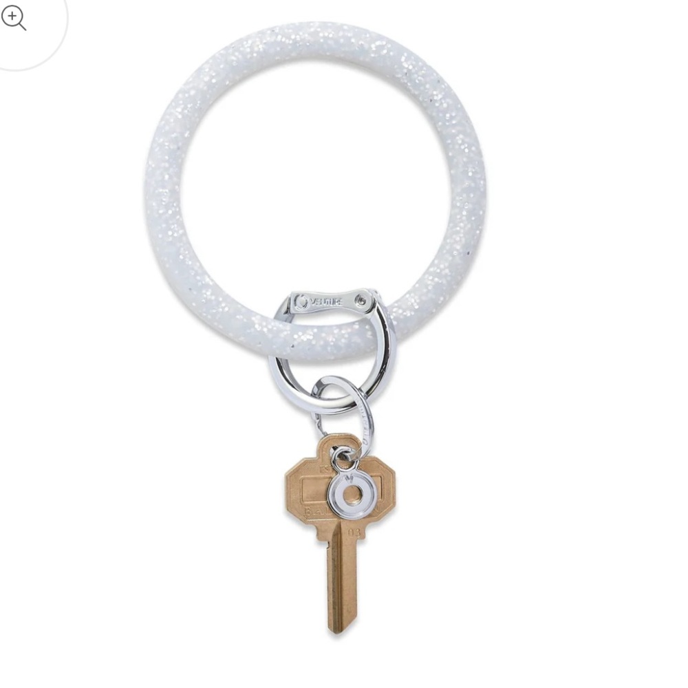 Overture Silicone Big O Key Ring Quicksilver Confetti Color Silver Key Holder